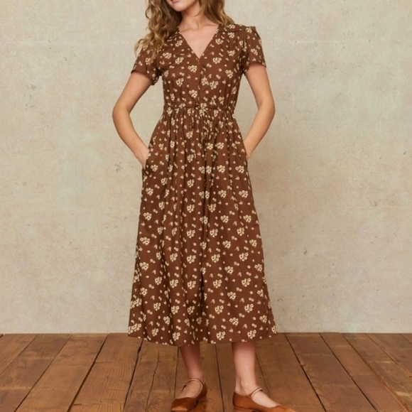 Christy Dawn Dresses & Skirts - Christy Dawn organic cotton the Dawn dress in russet brown, medium